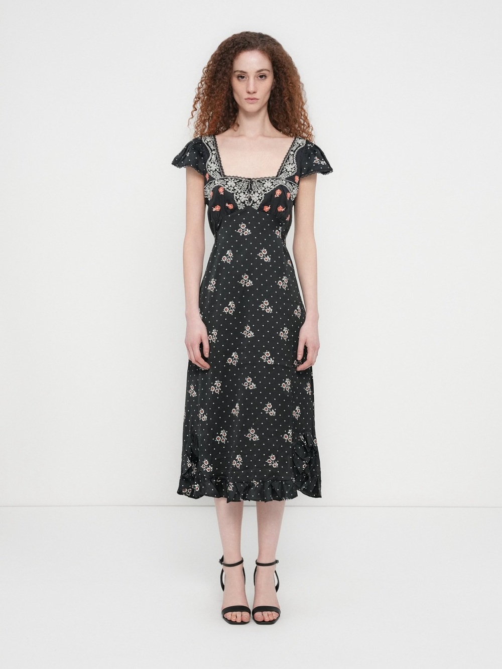 NWT Free People Haven Embroidered Lace Trim Dress